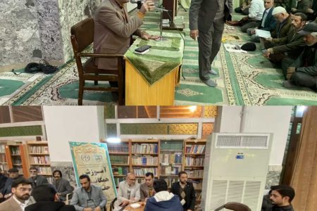 حضور رییس سازمان بسیج حقوق دانان کشور در بین نمازگزاران مسجد امام حسین (ع )بیرجند و میز خدمت حقوق یاران جهادگر این مسجد